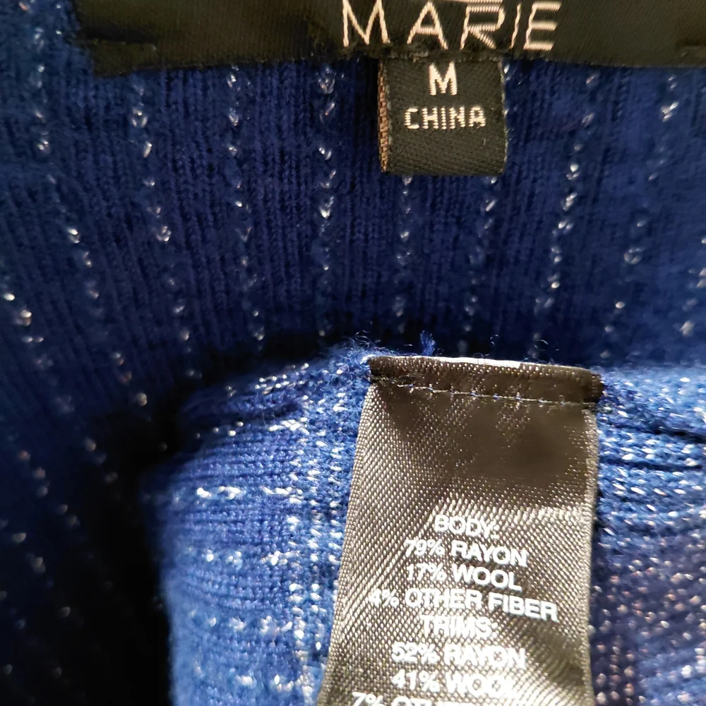 Alex Marie Deep Blue Women's Cardigan Sweater - Picture 4 of 5